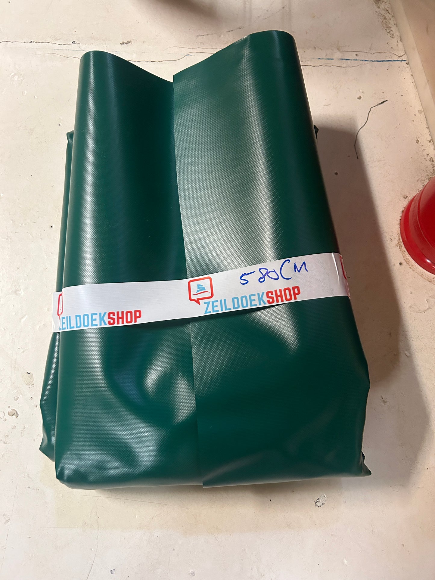 Restant pvc doek groen 580x250cm