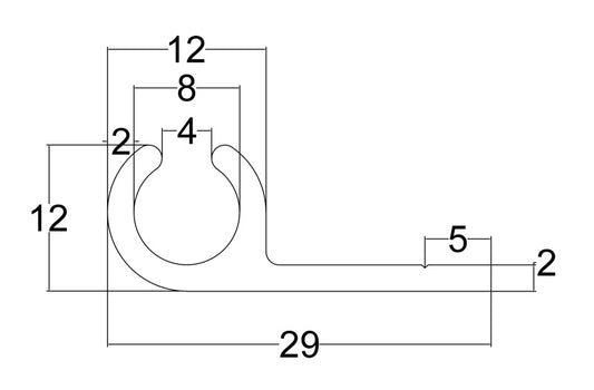 tentprofiel 180 graden tekening