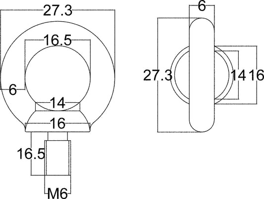 RVS oogbout M8 zeildoekshop