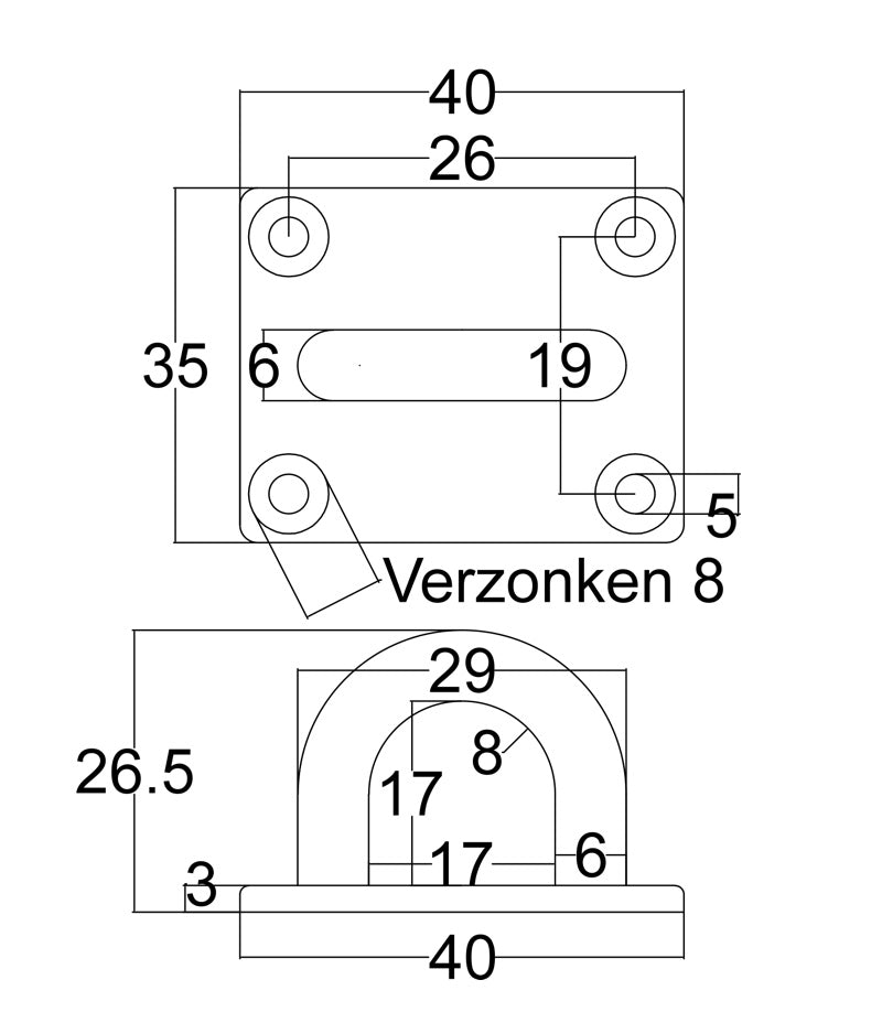 dekbeugel 40x35