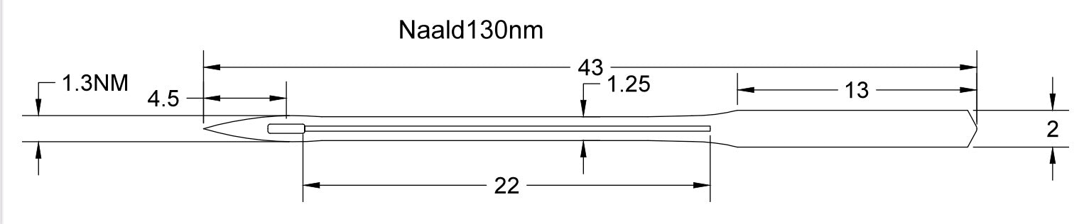 dunne naald van 130nm voor de speedy stitcher